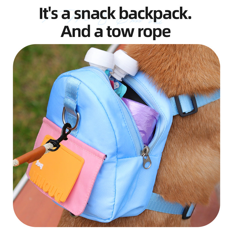Pet Snack Storage Bag Large-capacity Multifunction Dogs Backpack Adjustable Harness Backpack Suitable Pet Travel Hiking Walking